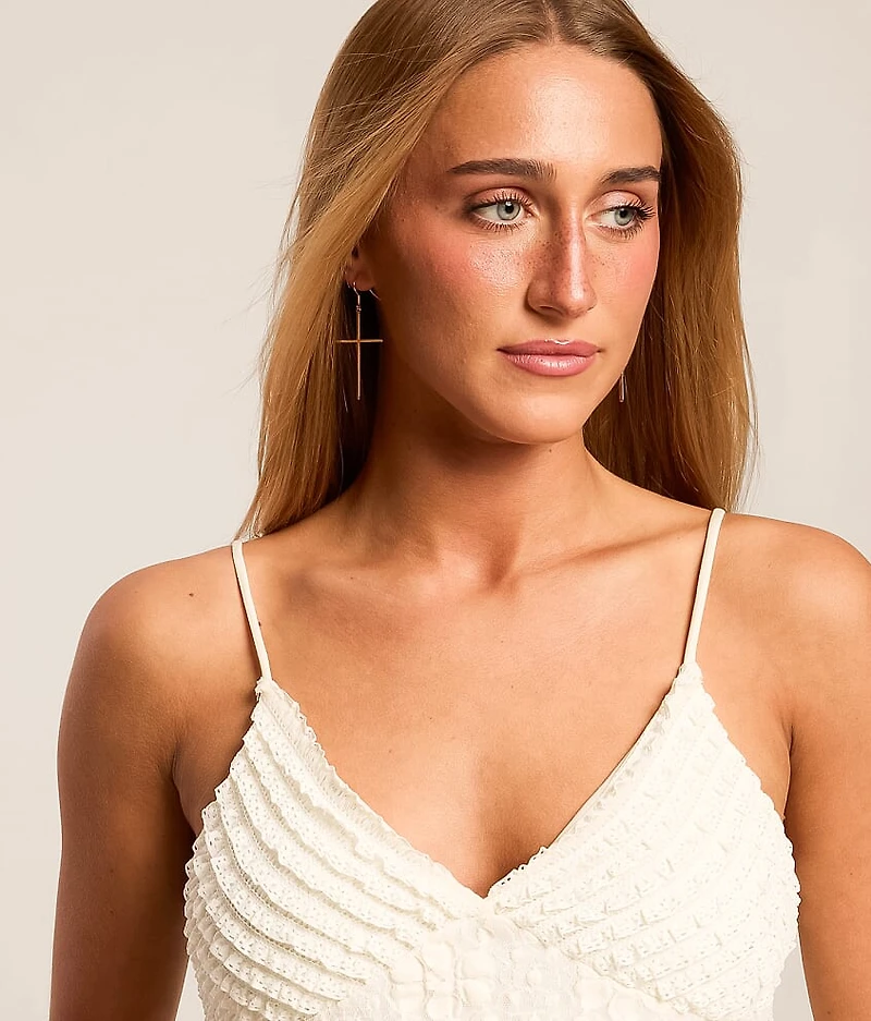 Cross Drop Earring