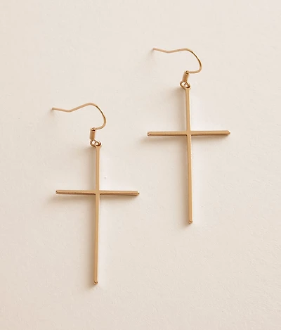 Cross Drop Earring