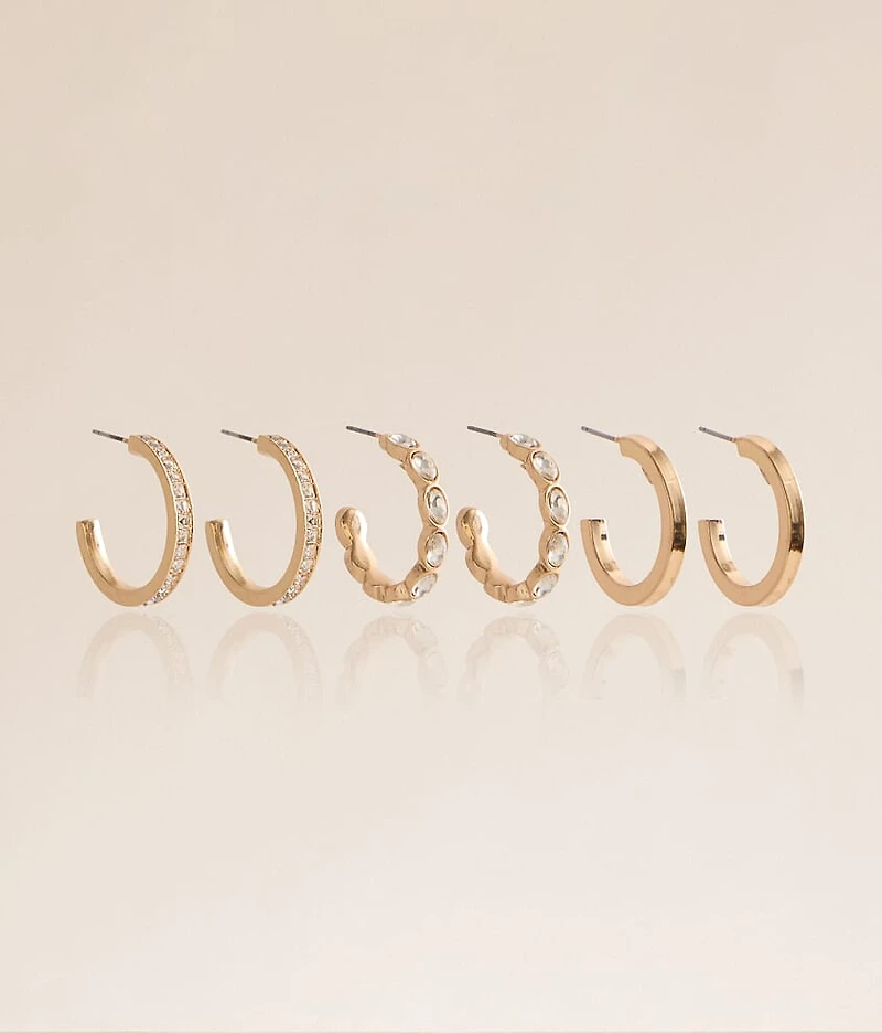 3 Pack Statement Glitz Earring Set