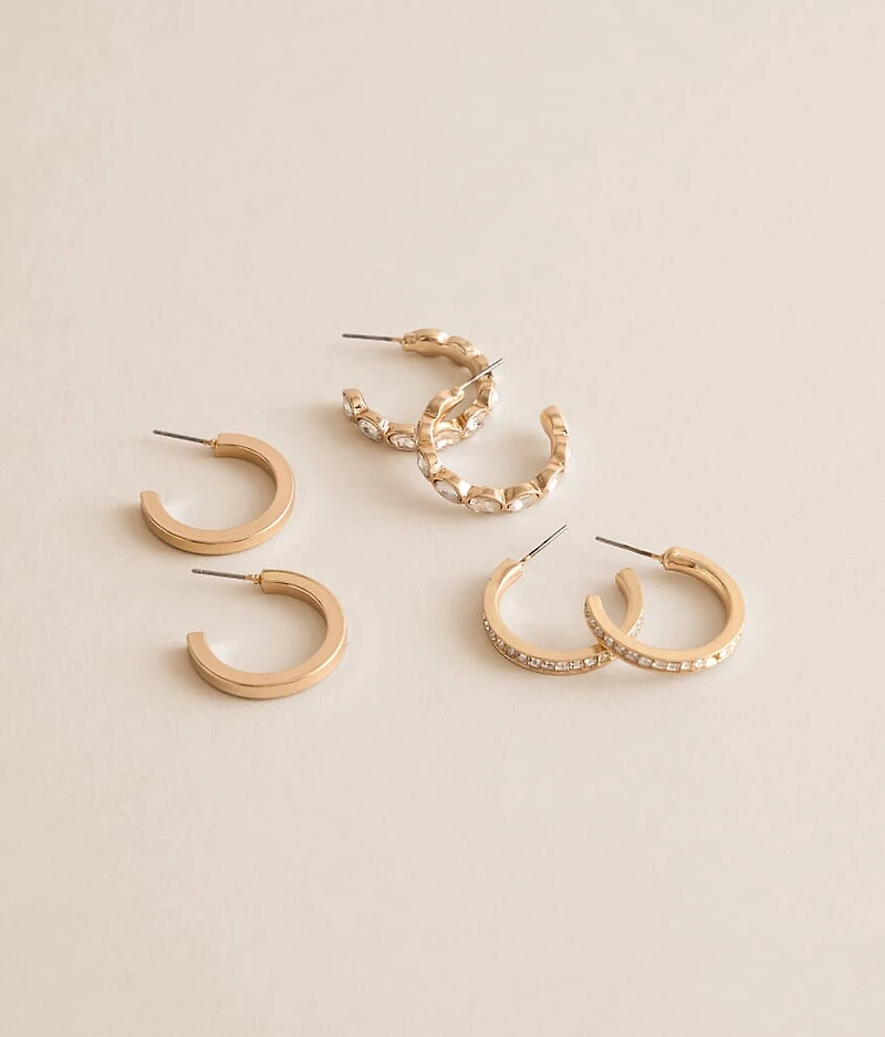 3 Pack Statement Glitz Earring Set