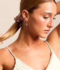 3 Pack Glitz Cross Earring Set