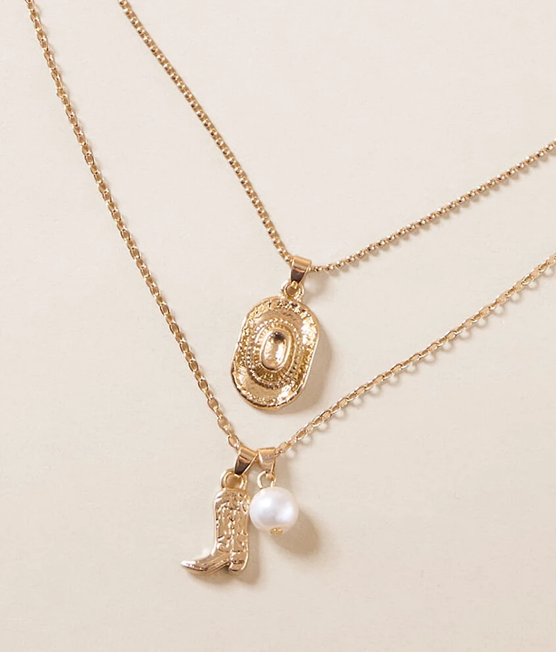 Tiered Western Charm Necklace
