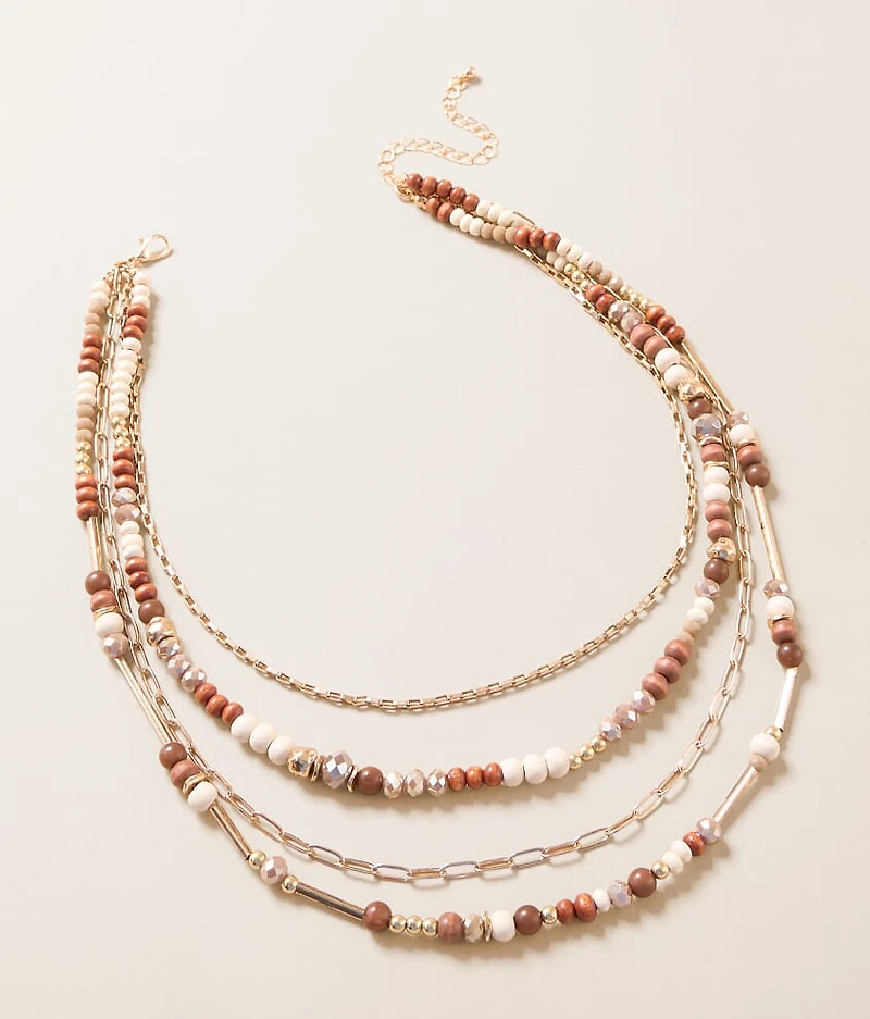 Mixed Bead Tiered Necklace