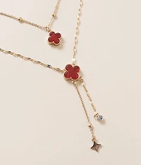 Double Sided Clover Tiered Necklace