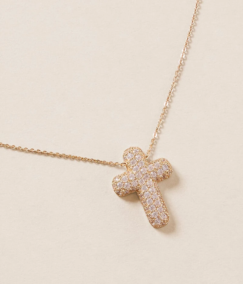 Glitz Bubble Cross Necklace