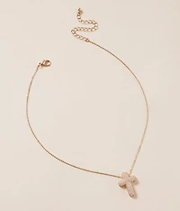 boutique by BKE Glitz Bubble Cross Necklace