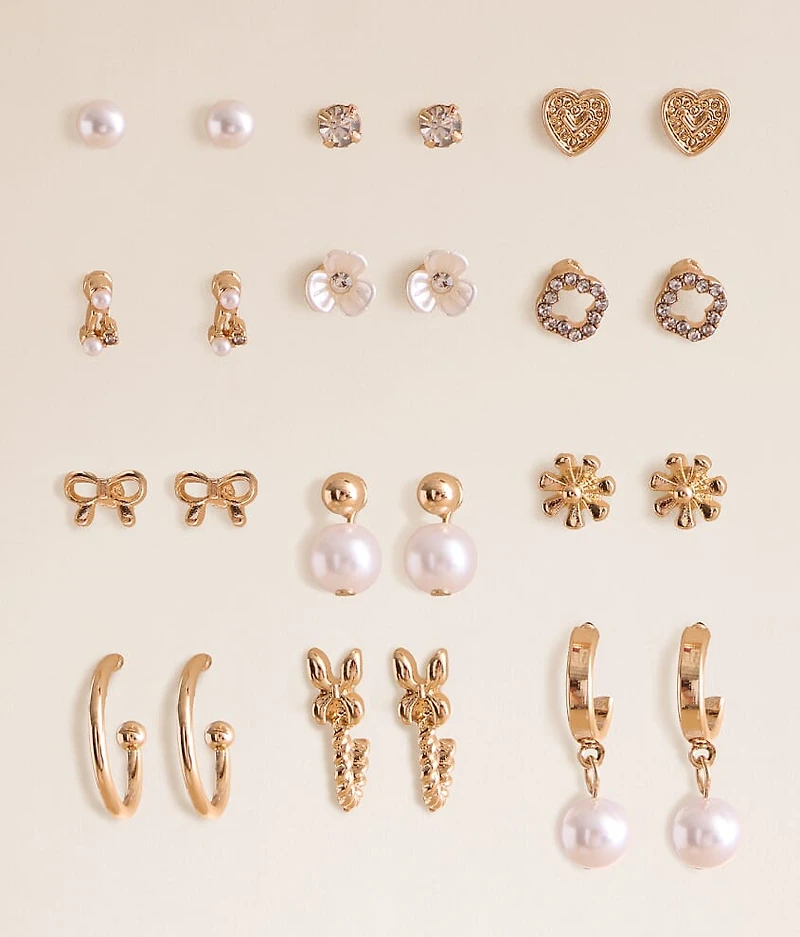 12 Pack Girly Earring Set