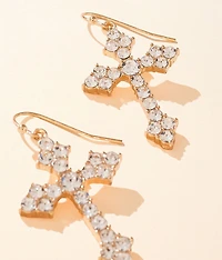 Glitz Cross Drop Earring
