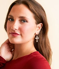 Glitz Cross Drop Earring