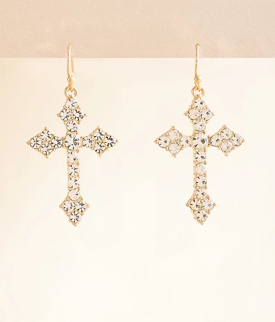 Glitz Cross Drop Earring