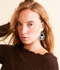 Turquoise Steer Drop Earring