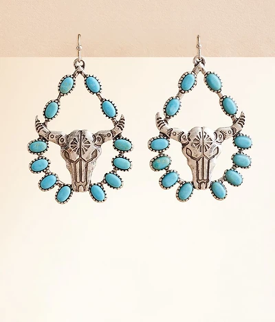 Turquoise Steer Drop Earring