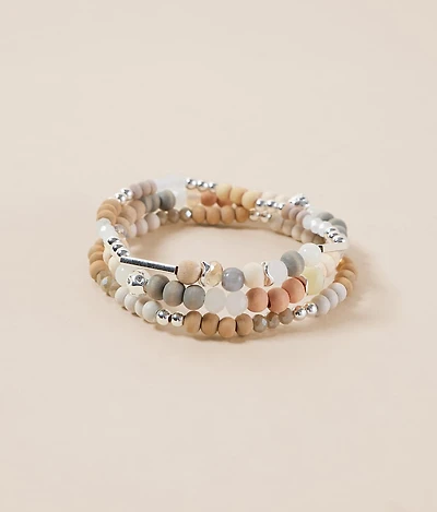 3 Pack Wood Bead Bracelet Set