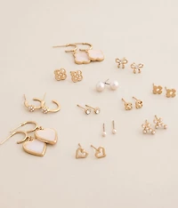 12 Pack Glitz Clover Earring Set