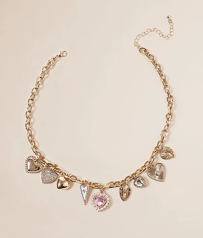 Statement Heart Charm Necklace