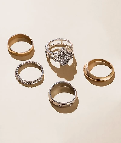 5 Pack Mixed Ring Set