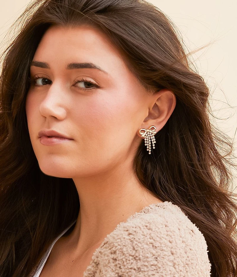 Bow Glitz Fringe Earring