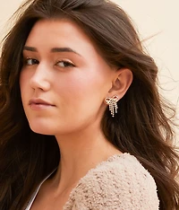Bow Glitz Fringe Earring