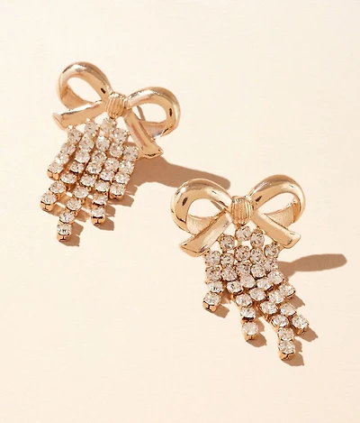 Bow Glitz Fringe Earring