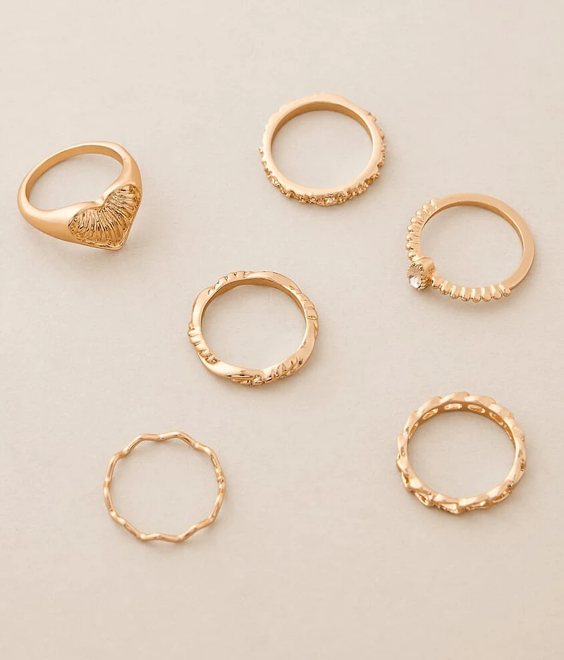 Pack Heart Ring Set