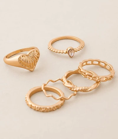 Pack Heart Ring Set