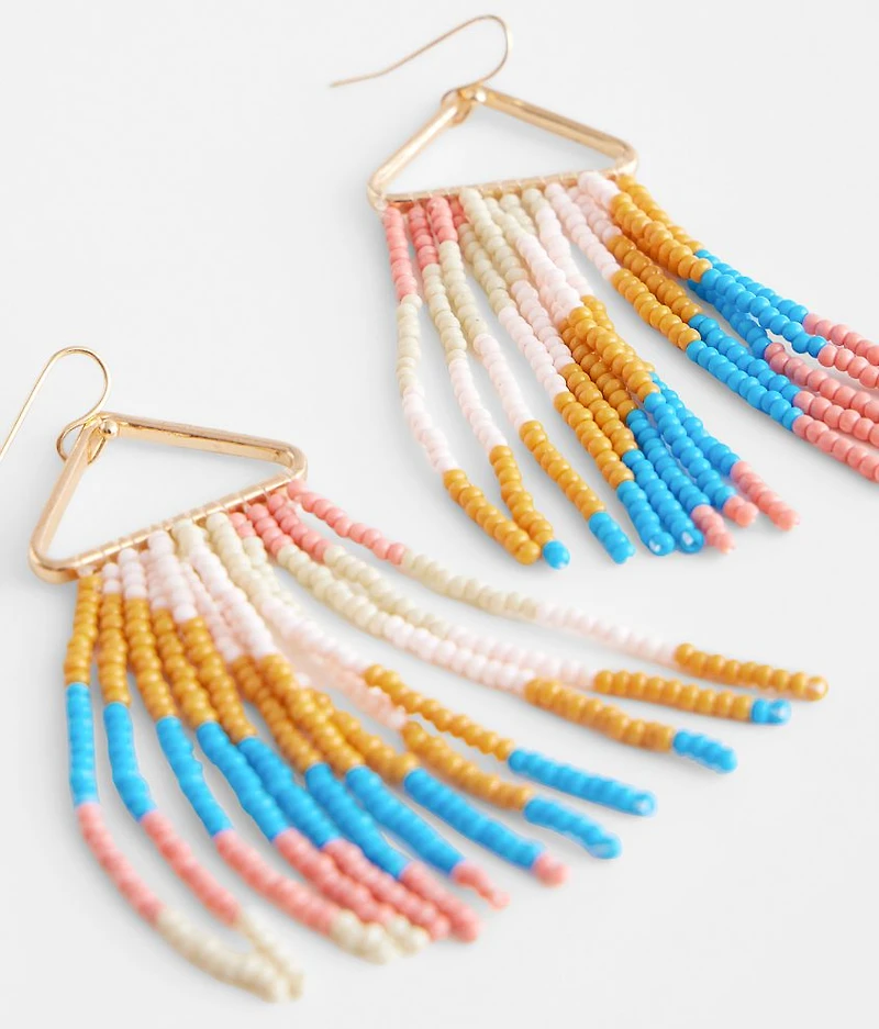 Seed Bead Fringe Earring