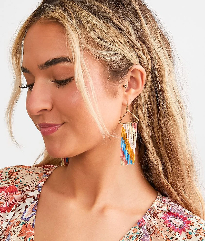 Seed Bead Fringe Earring
