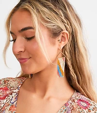 Seed Bead Fringe Earring