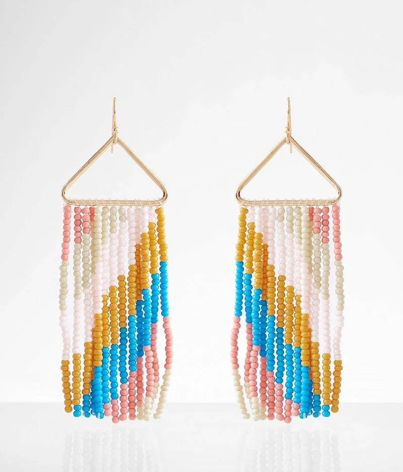 Seed Bead Fringe Earring