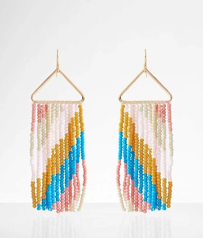 Seed Bead Fringe Earring