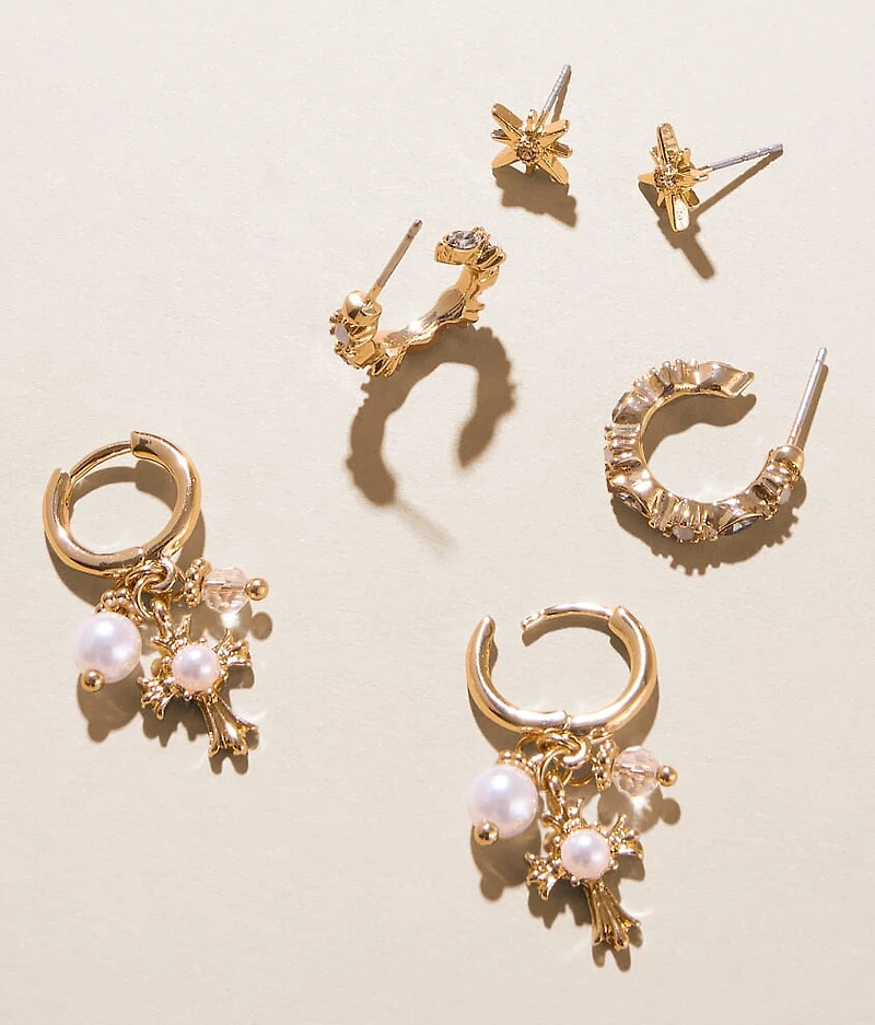 3 Pack Glitz Earring Set
