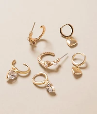 3 Pack Heart Earring Set