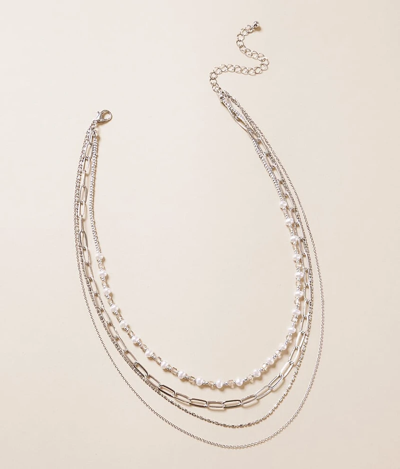 Faux Pearl Tiered Necklace