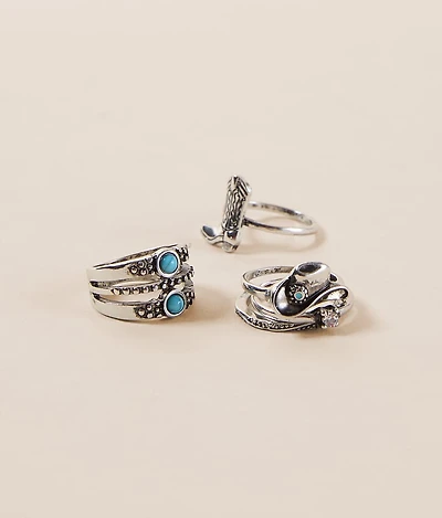 6 Pack Western Ring Set
