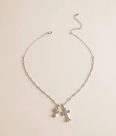 Double Cross Necklace