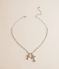 Double Cross Necklace