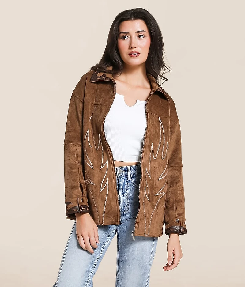 Western Faux Suede Jacket