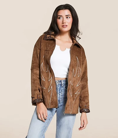 Western Faux Suede Jacket