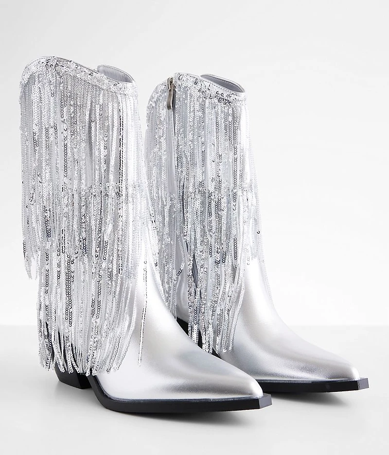 Joyful Sequin Fringe Western Boot