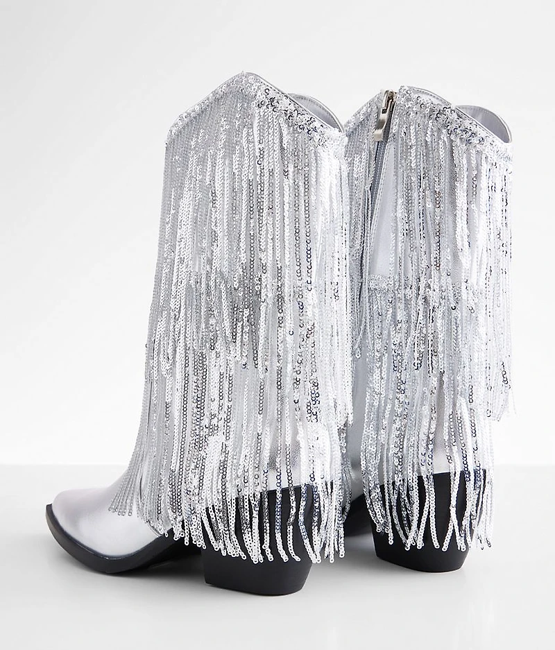 Joyful Sequin Fringe Western Boot