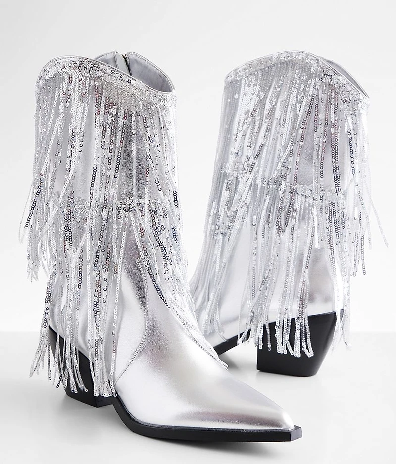 Joyful Sequin Fringe Western Boot