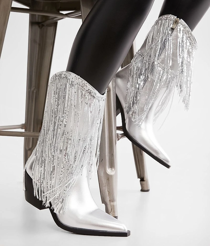 Joyful Sequin Fringe Western Boot