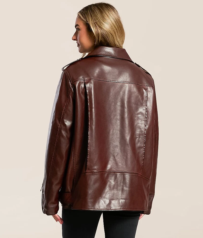 Oversized Faux Leather Jacket