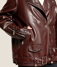 Oversized Faux Leather Jacket