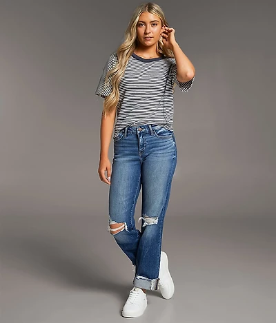 Gabby Cropped Straight Cuffed Jean