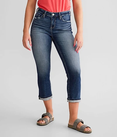 Gabby Cuffed Stretch Capri Jean