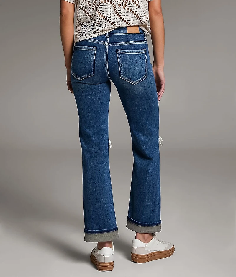 Payton Cropped Straight Stretch Cuffed Jean