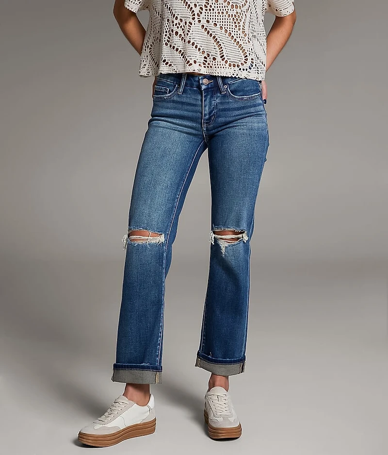 Payton Cropped Straight Stretch Cuffed Jean