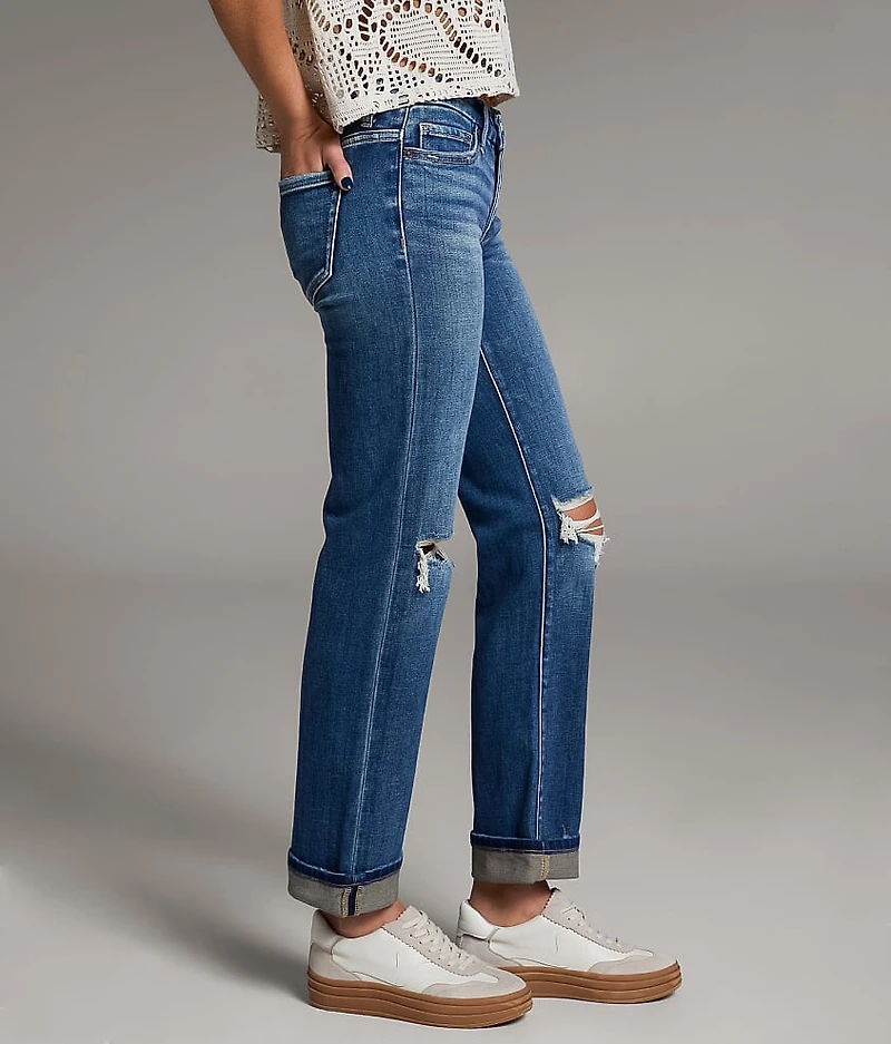 Payton Cropped Straight Stretch Cuffed Jean
