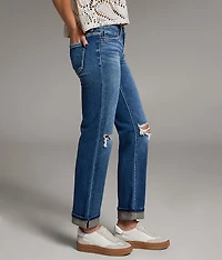 Payton Cropped Straight Stretch Cuffed Jean
